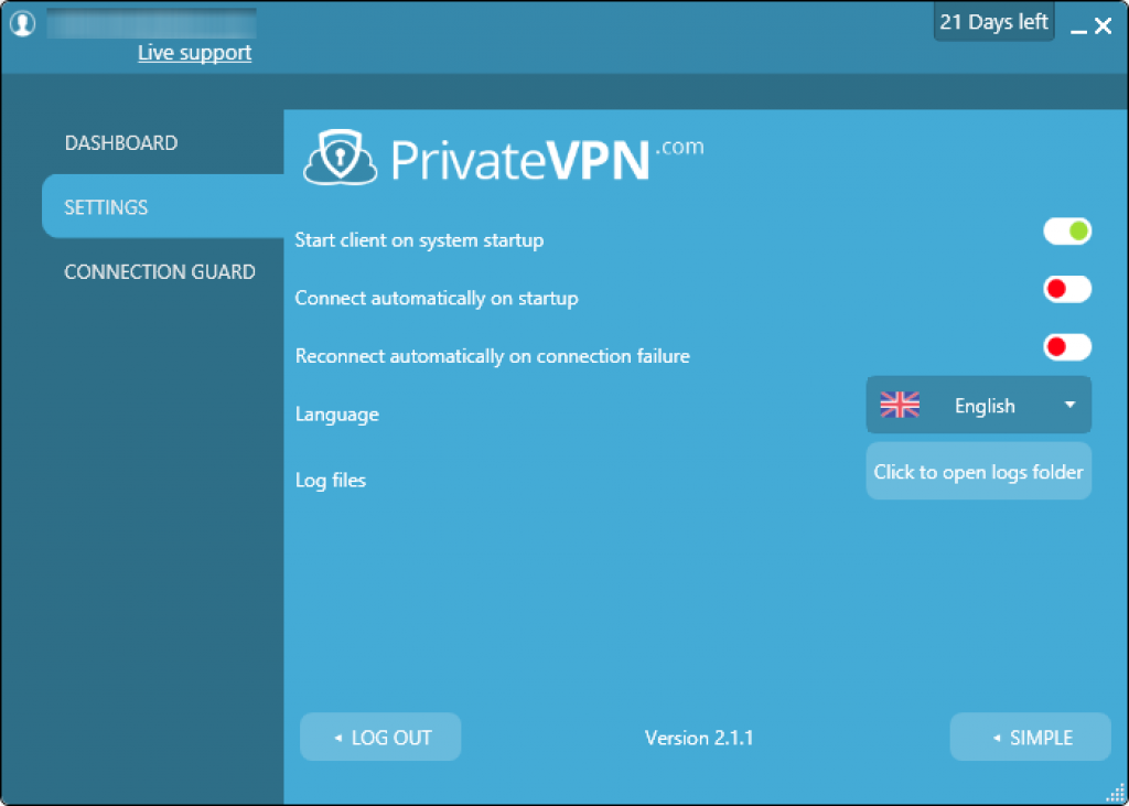 private vpn settings