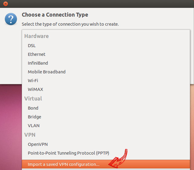import VPN Ubuntu 